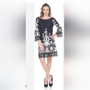 White Mark Black and White Lace Dress
